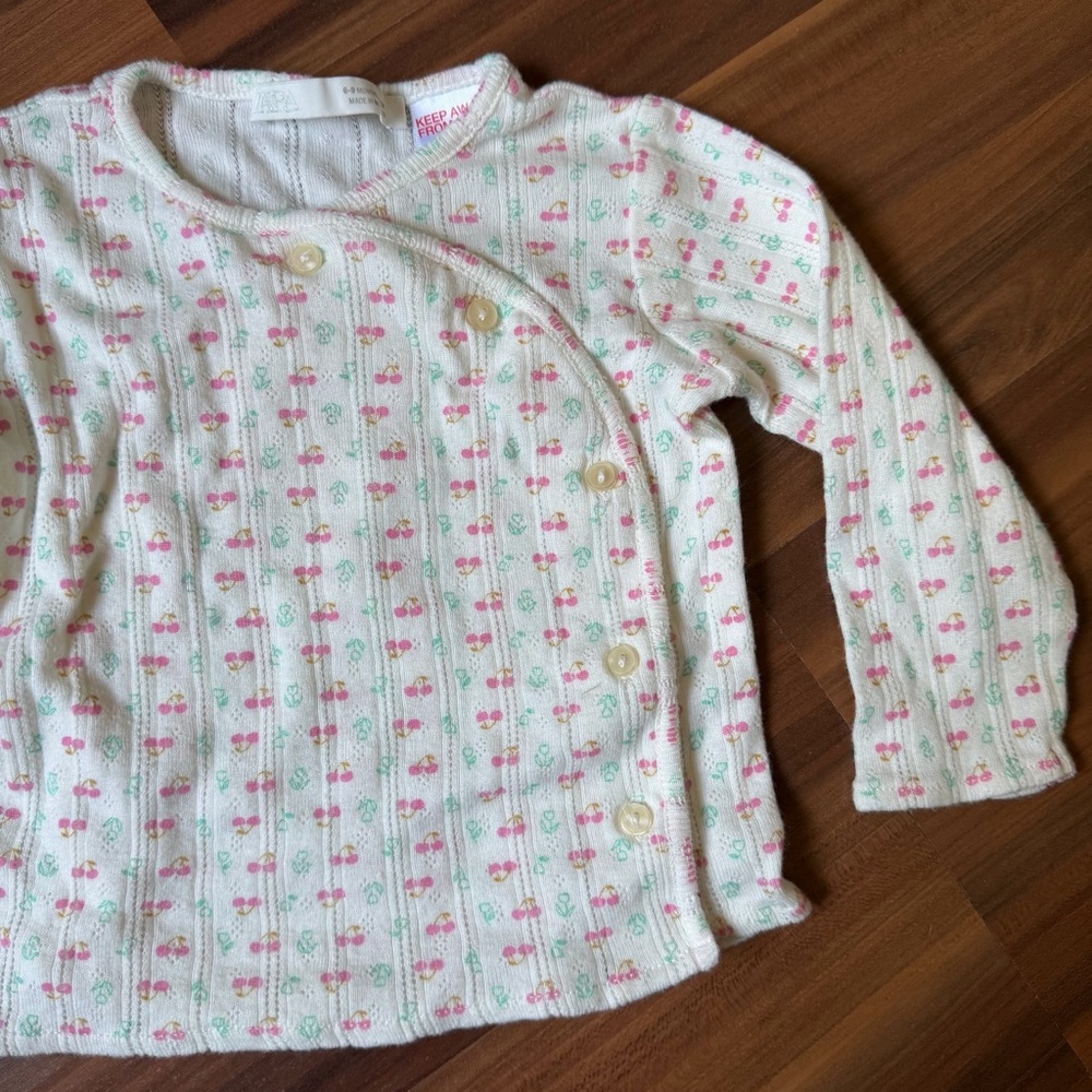 Zara Baby Pointelle Cherry Floral Top